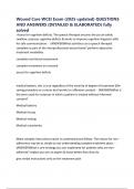 Wound Care WCEI Exam &lpar;2025 updated&rpar; QUESTIONS AND ANSWERS &lpar;DETAILED & ELABORATED&rpar; fully solved