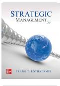 Test Bank For Strategic Management5th Edition By FrankRothaermel&lpar;&rpar;&sol;9781260261288 &sol; Chapter1-12&sol;Complete Questions andAnswersA&plus;