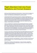 Flight Attendant Interview Exam Questions and Correct Answers 