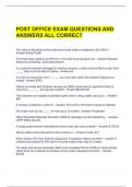 POST OFFICE EXAM QUESTIONS AND ANSWERS ALL CORRECT 