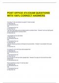 POST OFFICE 474 EXAM QUESTIONS WITH 100&percnt; CORRECT ANSWERS 