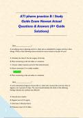 ATI pharm practice B &sol; Study Guide Exam Newest Actual Questions & Answers &lpar;A&plus; Guide Solutions&rpar;     
