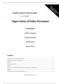 Test Bank for Supervision of Police Personnel 10th Edition By Nathan Iannone&comma; Marvin Iannone&comma; Jeff Bernstein&comma; Robert Dowd &lpar;All Chapters&comma; 100&percnt; Original Verified&comma; A&plus; Grade&rpar;