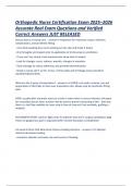 Orthopedic Nurse Certification Exam 2025&ndash;2026 Accurate Real Exam Questions and Verified Correct Answers JUST RELEASED&period;pdf