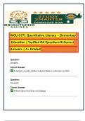 WGU D771 Quantitative Literacy &ndash; Elementary Education &vert; Verified OA Questions & Correct Answers &vert; A&plus; Graded 2025 latest update 