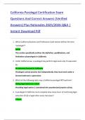 Bundle for California Paralegal Certification Exam &lpar;PL Exam&rpar; Test Questions And Correct Answers &lpar;Verified Answers&rpar; Plus Rationales 2025&sol;2026 Q&A &vert; Instant Download Pdf