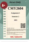 CMY2604 Assignment 1 Semester 2 &vert;COMPLETE ANSWERS&vert; 2025