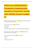 PNCB Prep MANAGEMENT - Procedures Comprehensive Questions &lpar;Frequently Tested&rpar; with Verified Answers Graded A&plus;