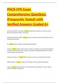 PNCB CPN Exam Comprehensive Questions &lpar;Frequently Tested&rpar; with Verified Answers Graded A&plus;