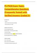 PC-PNCB Exam Topics Comprehensive Questions &lpar;Frequently Tested&rpar; with Verified Answers Graded A&plus;