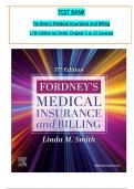 Test Bank - Fordney's Medical Insurance and Billing&comma; 17th Edition - Smith&vert; All Chapters 1-21&vert;Latest Edition