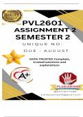 PVL2601 Assignment 2 &lpar;COMPLETE ANSWERS&rpar; Semester 2 2025 - DUE August 2025