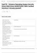 FedVTE - Windows Operating System Security EXAM 2025 EXAM QUESTIONS &vert; 100&percnt; Verified Solutions &vert; Already passed&excl;&excl;