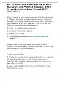 PN1 Final-NCLEX questions for Exam 1 QuestioPN1 Final-NCLEX questions for Exam 1 Questions and Verified Answers&comma; 100- Score Guarantee Pass &lpar;Latestns and Verified Answers&comma; 100- Score Guarantee Pass &lpar;Latest