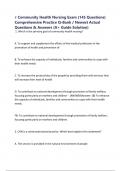 Community Health Nursing Exam &lpar;145 Questions&rpar; Comprehensive Practice Q-Bank &sol; Newest Actual Questions & Answers &lpar;A&plus; Guide Solution&rpar;