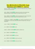 MA 300 EXAM &num;1 UPDATED  Exam  Questions and CORRECT  Answers 
