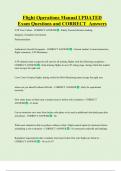 Flight Operations Manual UPDATED     Exam Questions and CORRECT  Answers