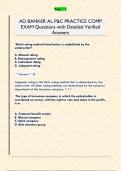 AD BANKER AL P&C PRACTICE COMP  EXAM Questions with Detailed Verified  Answers