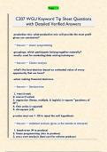 C207 WGU Keyword Tip Sheet Questions  with Detailed Verified Answers 