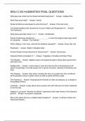 WGU C100 HUMANITIES FINAL QUESTIONS