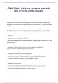 EDKP 396 - L1 History real exam test with all correct accurate answers&period;