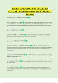 Exam 1 - BIO 200 &ndash; UW UPDATED   ACTUAL  Exam Questions and CORRECT  Answers 