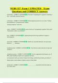 NURS 327  Exam 1 UPDATED    Exam  Questions and CORRECT Answers