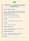 EXSC223 exam 1 Questions with Detailed  Verified Answers 