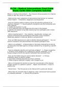 PLTW - Medical Interventions Final Exam Study Guide With Complete Solution