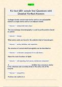 KU biol 600- sample final Questions with  Detailed Verified Answers 