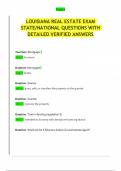 LOUISIANA REAL ESTATE EXAM STATE&sol;NATIONAL QUESTIONS WITH  DETAILED VERIFIED ANSWERS