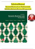 Solution manual for dynamic business law the essentials 6th edition by nancy kubasek