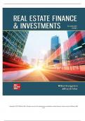 TEST BANK FOR Real Estate Finance and Investments 17th Edition by Jeffrey Fisher&comma;William Brueggeman ISBN&colon;978-1264892884 COMPLETE GUIDE ALL CHAPTERS COVERED 100&percnt; VERIFIED A&plus; GRADE ASSURED&excl;&excl;&excl;&excl;NEW LATEST UPDATE&excl;&excl;&excl;