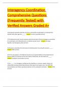 Interagency Coordination Comprehensive Questions &lpar;Frequently Tested&rpar; with Verified Answers Graded A&plus;