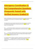 Interagency Coordination &lpar;6 hrs&rpar; Comprehensive Questions &lpar;Frequently Tested&rpar; with Verified Answers Graded A&plus;