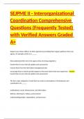 SEJPME II - Interorganizational Coordination Comprehensive Questions &lpar;Frequently Tested&rpar; with Verified Answers Graded A&plus;