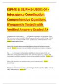 EJPME & SEJPME-US001-04 - Interagency Coordination Comprehensive Questions &lpar;Frequently Tested&rpar; with Verified Answers Graded A&plus;