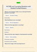 NCOER and Counseling Questions with  Detailed Verified Answers