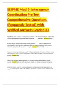 SEJPME Mod 3- Interagency Coordination Pre Test Comprehensive Questions &lpar;Frequently Tested&rpar; with Verified Answers Graded A&plus;