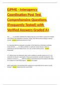 EJPME - Interagency Coordination Post Test Comprehensive Questions &lpar;Frequently Tested&rpar; with Verified Answers Graded A&plus;