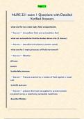 NURS 221 exam 1 Questions with Detailed  Verified Answers 