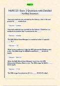 NURS 221 Exam 3 Questions with Detailed  Verified Answers