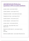ARCHER NCLEX-PN Review questions with accurate solutions