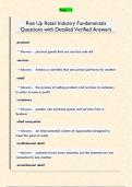Rise Up Retail Industry Fundamentals  Questions with Detailed Verified Answers