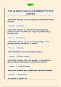 Rise up test Questions with Detailed Verified  Answers