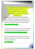 LOUISIANA STATE PORTION REAL ESTATE EXAM PRACTICE - 1 QUESTIONS WITH CORRECT ANSWERS FOR SPECIFIC EXAM GRADED A&plus;