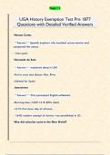 UGA History Exemption Test Pre 1877  Questions with Detailed Verified Answers