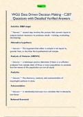 WGU Data Driven Decision Making - C207  Questions with Detailed Verified Answers 