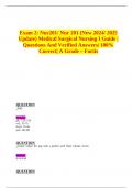 Exam 2&colon; Nur201&sol; Nur 201 &lpar;New 2024&sol; 2025 Update&rpar; Medical Surgical Nursing I Guide &vert; Questions And Verified Answers&vert; 100&percnt; Correct&vert; A Grade &ndash; Fortis