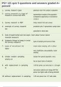 PSY 121 quiz 5 questions and answers graded A&plus; passed